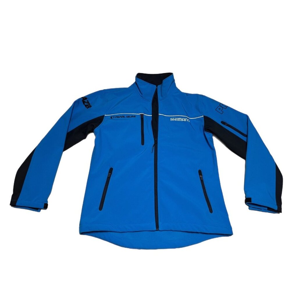 Shimano Pro Team Pearl Izumi Cycling Zip Hoodie Men Large Blue Embroidered